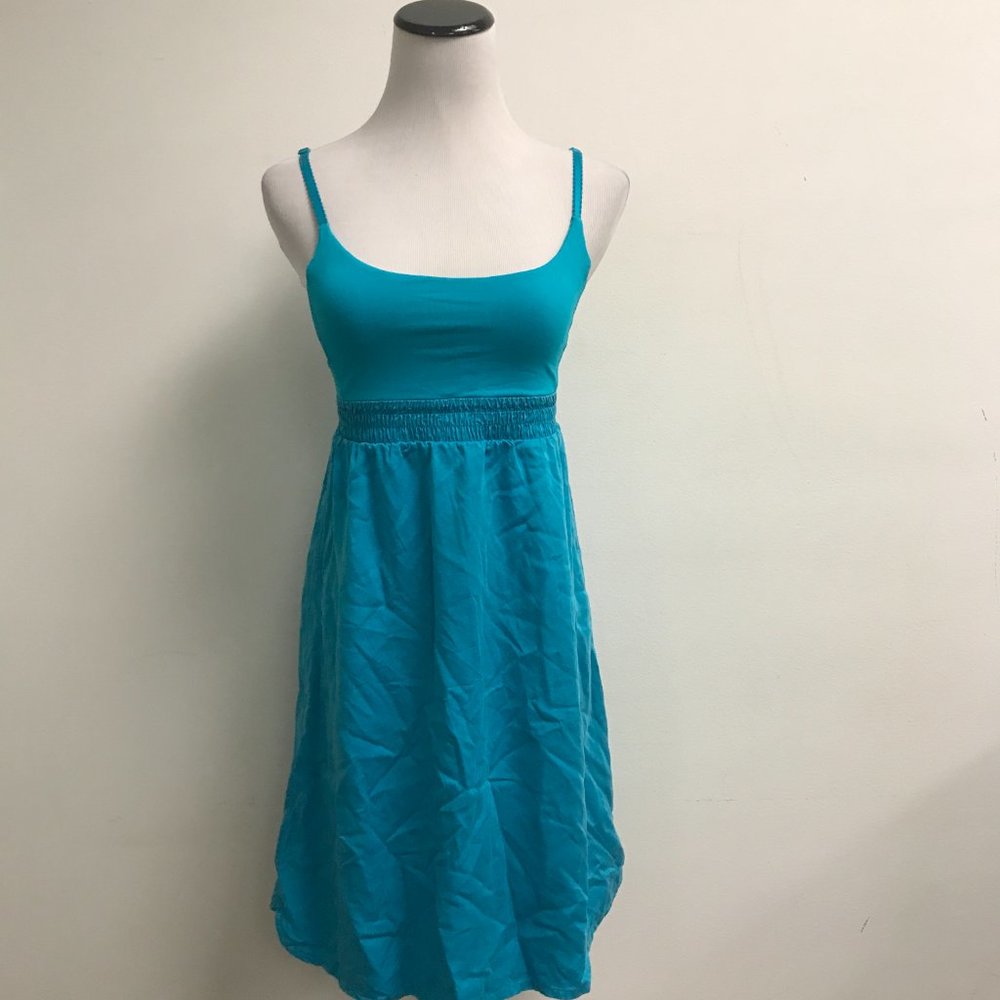 Lululemon turquoise blue lined dress stretch camisole top athleisure 6 tennis